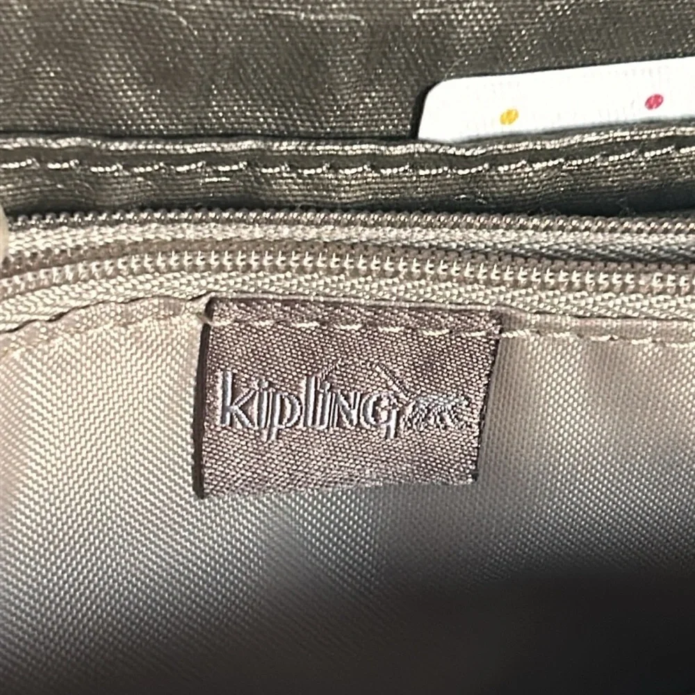 New Kipling Zuma Metallic Pewter Croc Embossed Crossbody Travel Organizer - Picture 8 of 13